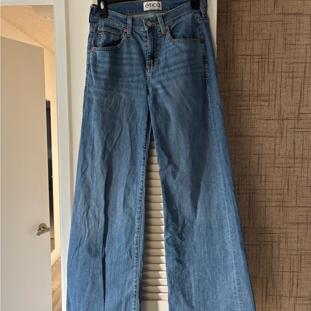 Etica Classic Blue Wide Leg Jeans